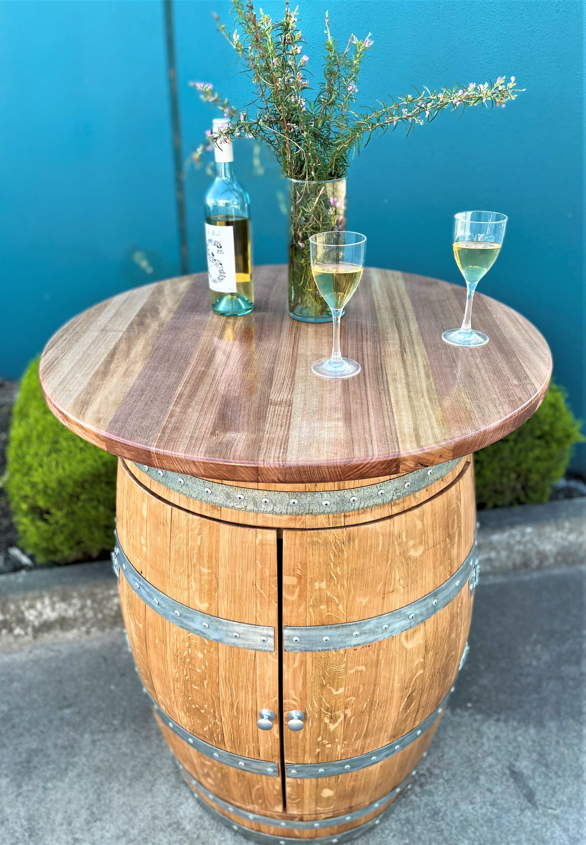 Wine barrel storage table sale